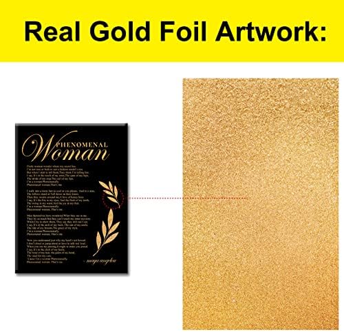 Инспиративна златна фолија платно wallидна уметност позитивна феноменална жена цитати печатење врамени платно сликарство уметнички дела домашни декори подароци 12x