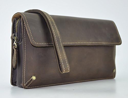Леаокуу мажи оригинални кожни деловни чанти за спојката на раката на раката на раката на раката Организатор на паричник