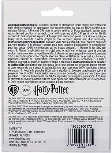 Едноставност Хари Потер Чиби Карактер железо на аплична лепенка за облека, ранци и додатоци, 2,625 W x 3.1253 L, повеќебојни