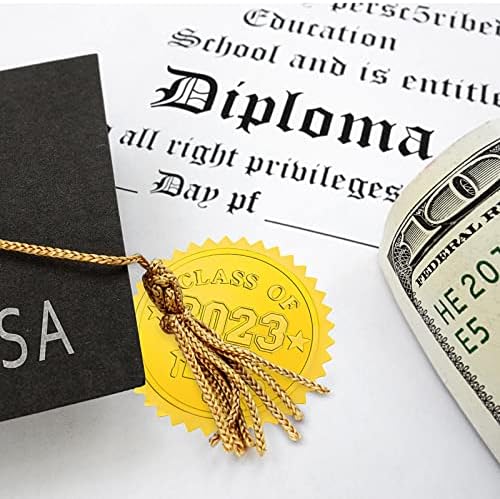 Зонон 240 Еез Налепници За Златни Заптивки Врежана Капа За Дипломирање Диплома Златни Пликови Заптивки Сертификат Класа Од 2023 Година