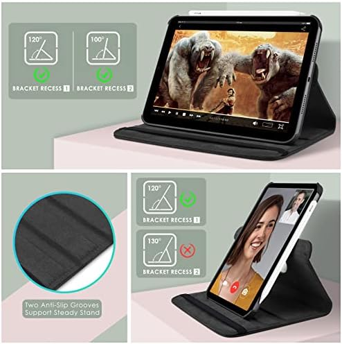 Dutuosi iPad Mini 6 ротирачки случај 2021, iPad mini 6 паметен случај 8,3 инчи, ipad mini 6 -та генерација кожа, куќиште, автоматско спиење/заштитено за заштита