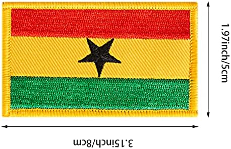 4PCS Етиопија Етиопски знаме закрпи, кука и јамка извезени тактички закрпи на знамето за ранец за ранец за капаци.