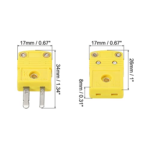 Меканиксити мини k тип на термопарски конектори за жица за машки женски приклучок со голема температура 220 ° C за сондата на сензорот за термопар