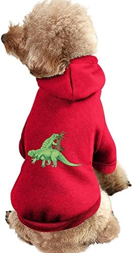 Диносаурус куче едно парче кошула трендовски костум за кучиња со додатоци за миленичиња со капа