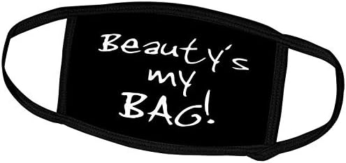 3dRose Inspirationstore Нејзината Торба-Убавината Е Мојата Торба. Козметика И Шминка Ентузијаст Црно-Бел Текст-Маски За Лице