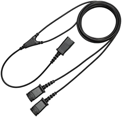 Адаптерот Y-Splitter y-обука кабел Y-конектор компатибилен со слушалките на Plantronics QD за цели на обука