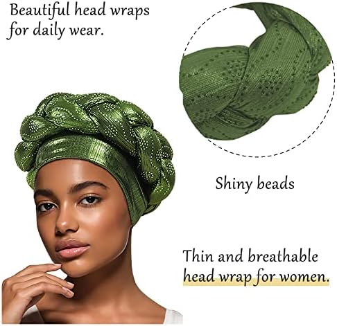 2 парчиња африкански турбани капа за црни жени и девојки плетенка кристали на главата шамија капаче лето истегнување плетенка