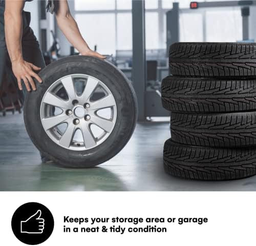 Алатки за камења со голема покривка на гуми; Резервна торба за складирање на гуми се вклопува 4 гуми - Обвивки со тешки гаражи