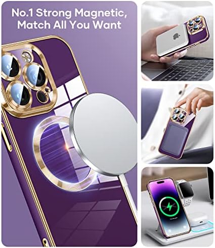 Јешитуо Магнетна Тура Боја за Iphone 14 Pro Max Случај Со Ексклузивен Вграден Капак На Објективот [Број 1 Силен N52 Магнет] За Жени