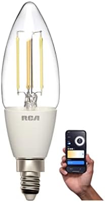 RCA Dimmable И Подесување WI-Fi Килибар LED Паметни Светилки | Гроздобер B11 LED Сијалица, 4W, 320 Лумени | Контрола Од Каде Било | Центар-Бесплатен