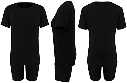 IAQNAOCC облеки со две парчиња за жени кои се обидени лабави преголеми маици врвови за велосипедисти шорцеви за вежбање спортски