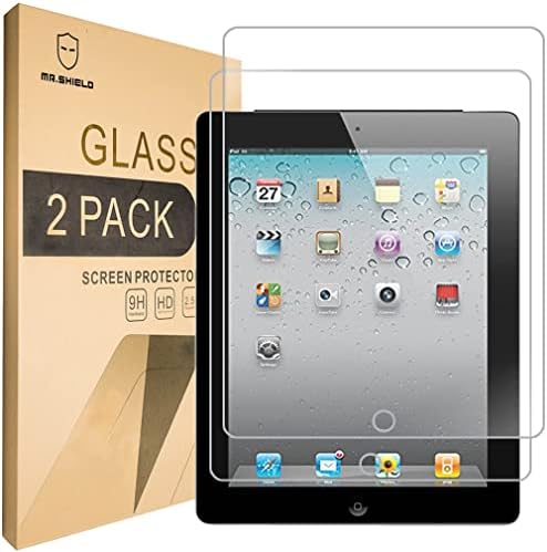 Г-дин Шилд [2-Пак] дизајниран за Apple iPad 4, 3 & 2 генерација [темпераментно стакло] Заштитник на екранот [0,3мм Ултра тенок 9H тврд