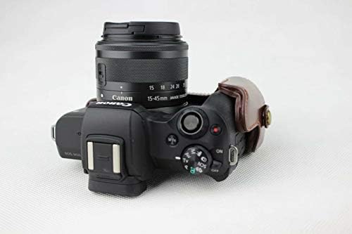 Стп Кожа Половина Камера Случај Торба Покритие Дното Отворање Верзија За Канон ЕОС М50
