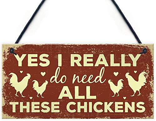 Смешен пилешко знак за loversубители на пилешко новости за роденденски подарок за знак за кокошка кокошка куќа дома 10 x 5 （25x12,5 см）