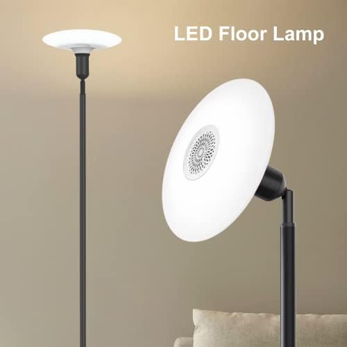 Под ламба на MoonPai RGB, 30W/2200LM Промена на LED подни ламби со далечински управувач Bluetooth, високи стоечки подни ламби за дневна соба спална соба, канцеларија, забава