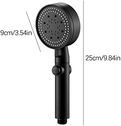 Глава за туширање со рачни глави за туширање под висок притисок, мултифункционален прскалка со 5 режими, 360 ° прилагодлив одвојлив хидро
