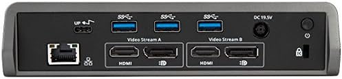Targus USB-C Универзално двојно видео 4K лаптоп докинг станица со моќност за полнење, аудио, 4 USB порти за компјутер, Mac, Android