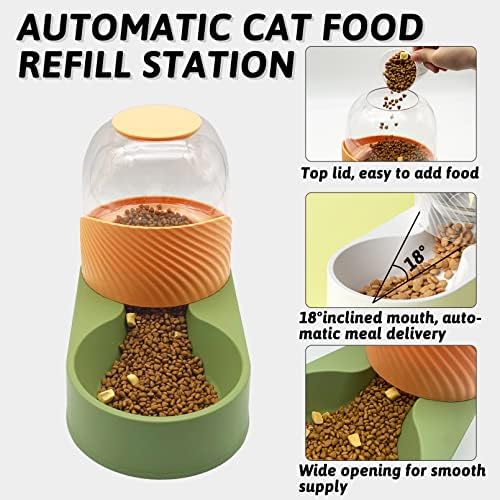 BNOSDM Автоматски колибри за кучиња за мачки мачки храна и диспензерот за вода постави 3,5L гравитација ПЕТ храна за храна за храна