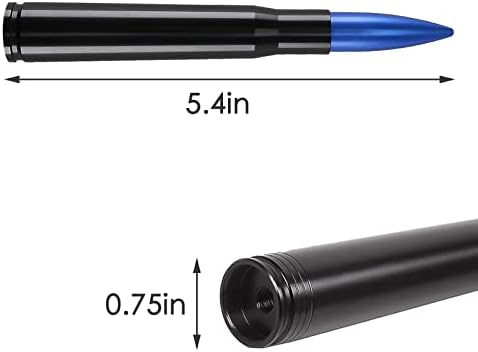 Кратка црна и сина куршумска антена на Сикстоп - Универзална вклопување компатибилна со Ford F150, F250, F350, Dodge Ram, Jeep Wrangler, Tacoma,
