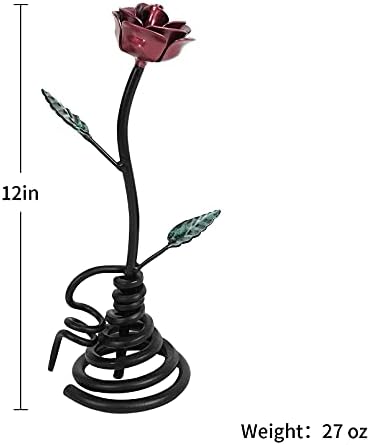 Сонисана метална роза, железен годишен челик цвет со штанд