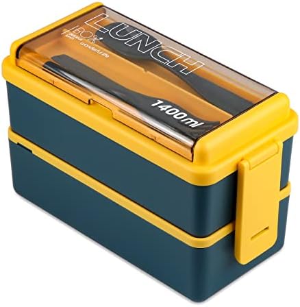 Bentomoment Adult Bento Box, 49oz 3 прегради контејнери за ручек за возрасни, BPA бесплатна кутија за ручек со капакот на прашината од