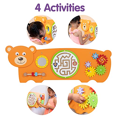 Предност на учење, мечка Активност на wallиден панел - 18м+ - Центар за активност на дете - играчка поставена со wallидови -