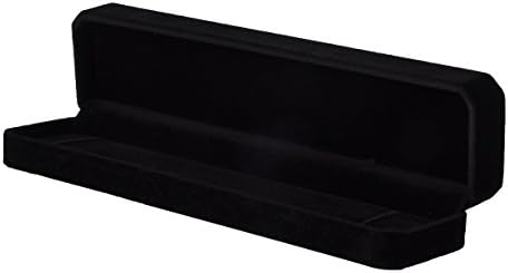Valyria Fashion Black Rectangle Velvet Velever Protice Case Case 22x5.3cm