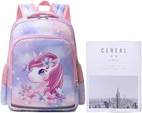 Мелао ФАНКБИЈА ранец за девојчиња, деца со ранец на еднорог, предучилишна книга за градинки за градинки со ручек со кутија за ручек