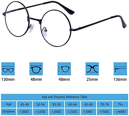 Јоксиго 4 Пакет Очила За Читање За Жени Мажи Ретро Тркалезна Метална Рамка + Ремен За Очила