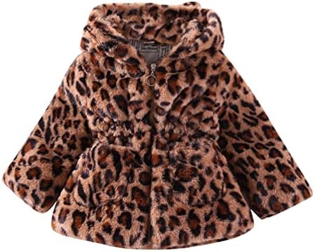 Худи руно палто јакна топла леопард бебе зимска надворешна облека Девојки девојки ветроупорни задебелни девојки поштетни јакна нагоре