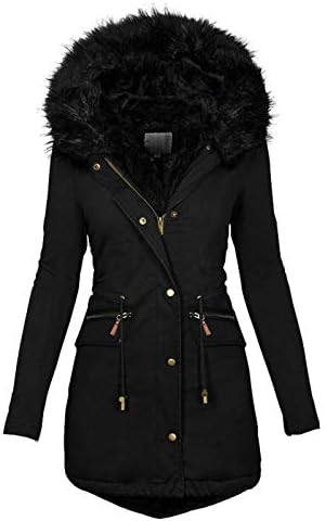 Нејасна руно -облека за жени Зимска јакна Топло трендовски палто Тенок моден кардиган јакна со џебна јакна од качулка