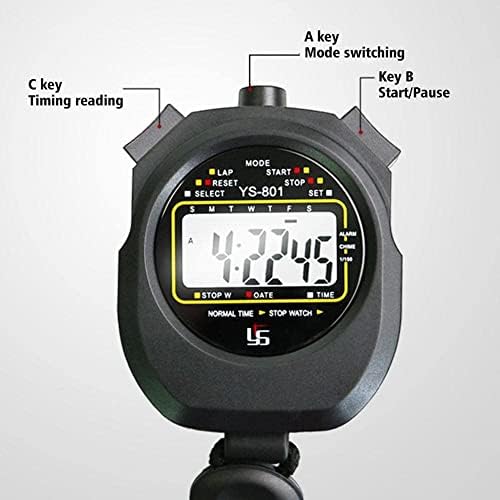 Нов водоотпорен дигитален ЛЦД -стоп -стоп -стоп -стоп -хронографски тајмер за стопирање тренинг фитнес спортски спортски аларм f0v5 бројач