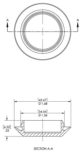 Caplugs 99190836 Копче приклучок со глави од типот, пластика, големина на дупка 1.29-1,33 , дебелина на метал .03-.08, BPF-1 5/16, црна
