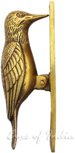 Очи на Индија - 7 Зелена птица месинг врата на вратата на нокаутот метал скулптура антички хардвер wallид рачно изработена