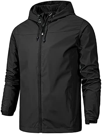 ADSSDQ јакни за мажи, трендовски пешачење со долг ракав плус големина палта мажи зимска висока јака вклопена во средна тежина