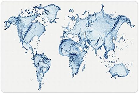 Лунарна Мапа На Светот Мат За Миленичиња За Храна И Вода, Мапа На Светска Вода Со Дизајн На Прскање Јасно Печатење На Планетата