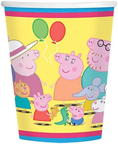 Amscan Чаши | Peppa Pig ® Колекција | 8 парчиња | Партија Додаток