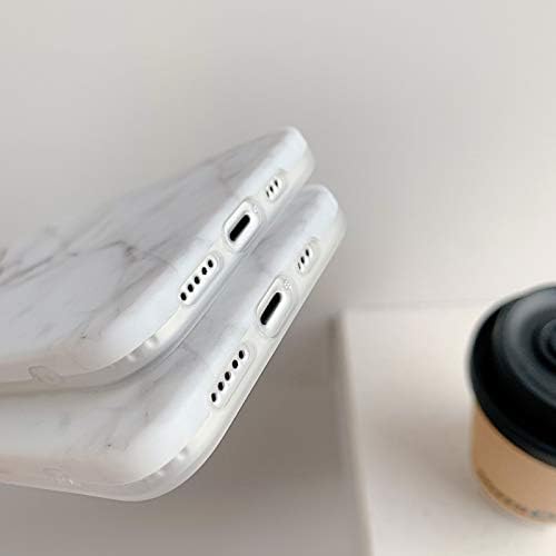 Ooooops компатибилен со iPhone 12/12 Pro Cool Case за мажи жени, бело сива пукнатина мермер, тенок мек чист браник за заштитен телефон со целосен