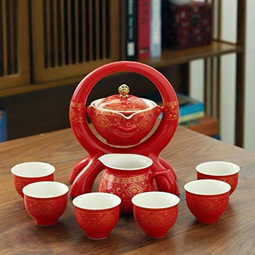 TWDYC керамички камен мелење полуавтоматски чај сет, креативен кунг фу чај од чај сет креативен материјал за церемонија на чај