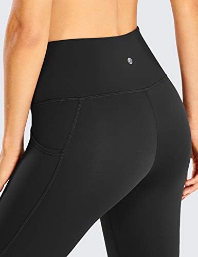 CRZ јога женски голо чувство на тренингот хеланки 25 инчи - високи половини јога панталони со џебови за контрола на стомакот