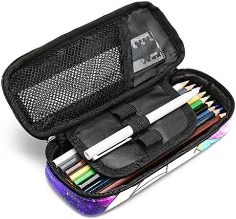 Кутија со моливи на геерот, торбичка за моливи, торба со моливи, естетска торбичка за молив, модел на starвезди со пурпурна starвезда со еднорог