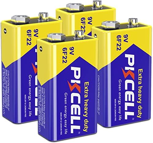 ПКЦЕЛ 9В Батерија Јаглерод Цинк ЗА Детектори ЗА Чад 6Ф22 Батерија, 10-Годишен Рок На Траење, Ултра Долготраен