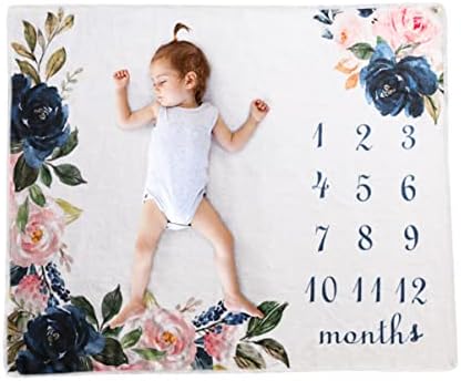 Детмомија 1 парчиња фотографија за новородени деца месечно ќебе месечно бебиња календар за новороденчиња, новороденчиња, неутрални килими,