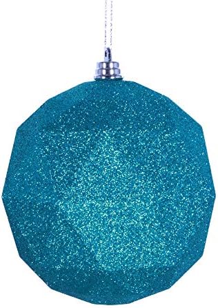 Викерман 6 Божиќно украси геометриски топка, сјај за сјај, завршна пластика, декорација на новогодишни елки, 4 пакувања