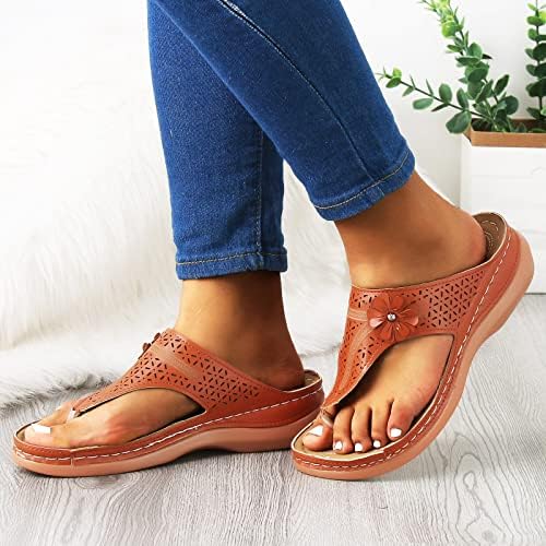 Дами мода летна цврста боја цвет цвет клин плажа од сандали жени жени црни клинови сандали со големина 11