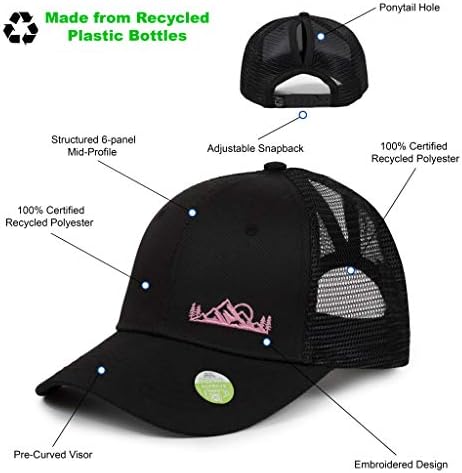 Екофера женска еко-пријателска капа за конска опашка Меси Бун Бејзбол Капаџија Капа за камиони