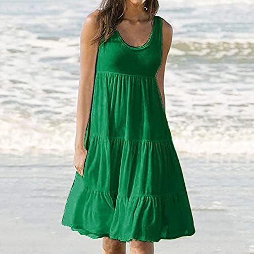 Womenените плетенски замав фустан против вратот проточен лесен лабав вклопат празнични тунични фустани пролетно летно смена фустан од кошула