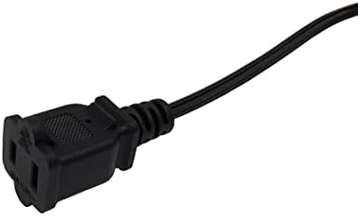 Кабел за продолжување од 5ft, затворен/отворен кабел за продолжување на отворено, црна боја, 18awg Мал краток 2 кабел за напојување, женски/машки