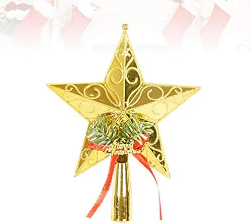 Амосфун 2 парчиња Божиќна Ѕвезда Топер Божиќна Елка Топер Новогодишни Украси Украси Божиќна Забава Ѕвезда Украс