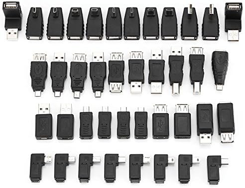 40 компјутерски комплет за адаптер за USB, мини менувачи на конвертор на адаптер USB машки до женски микро USB